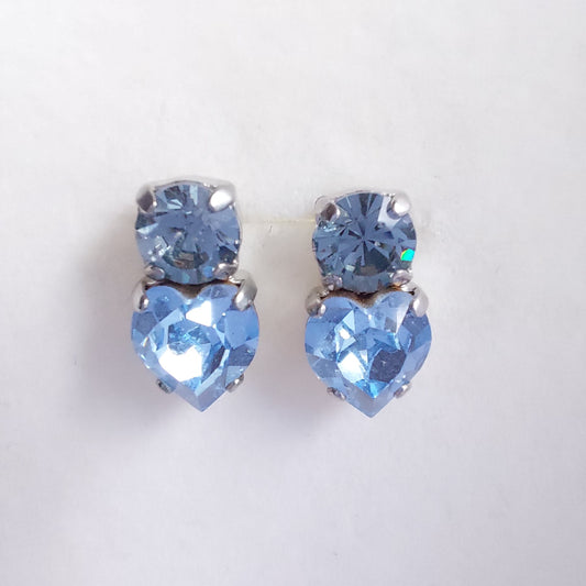 3465 Vintage-Ohrringe mit Swarovski Kristallen 15mm