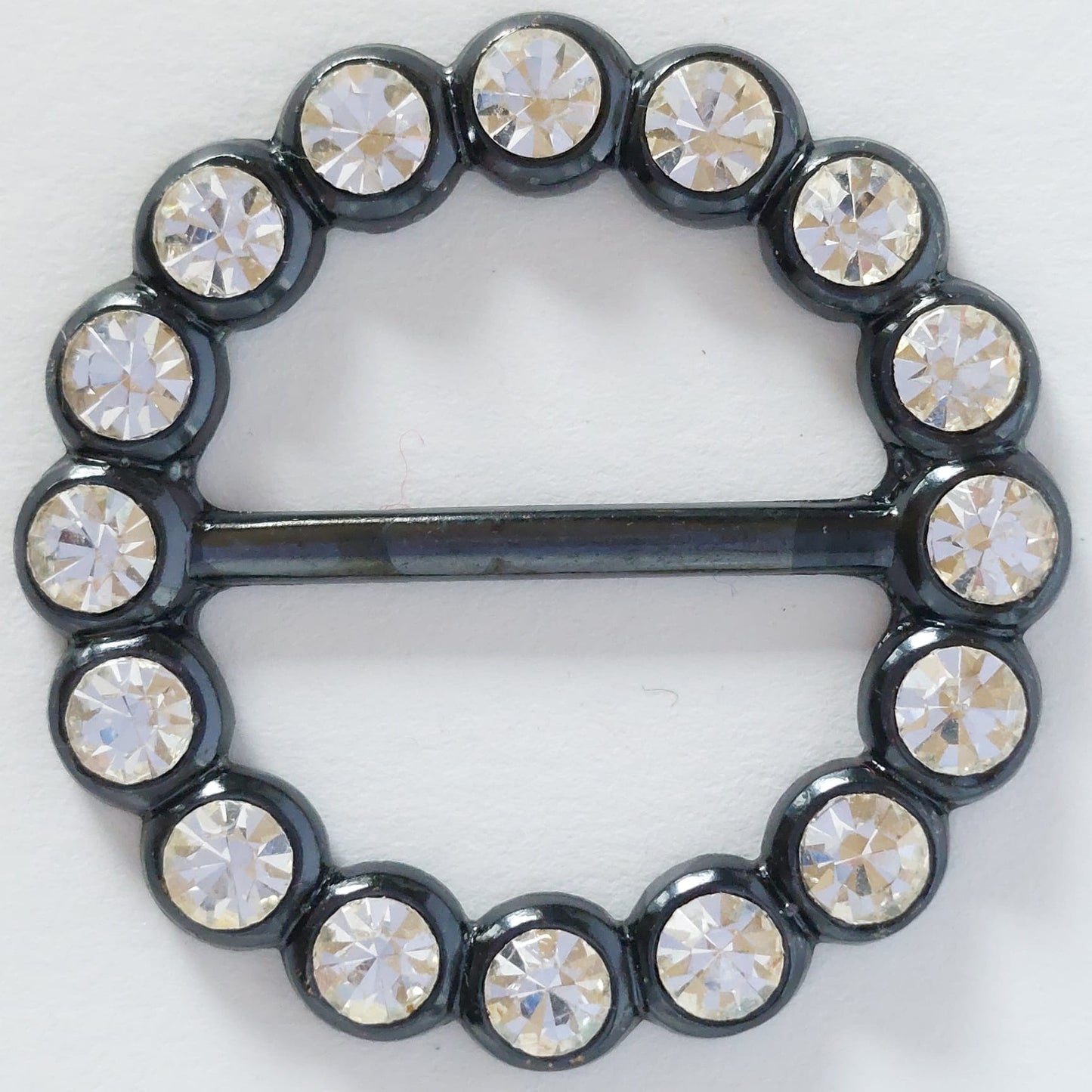2039 Gürtelschnalle mit Swarovski Kristallen 37mm