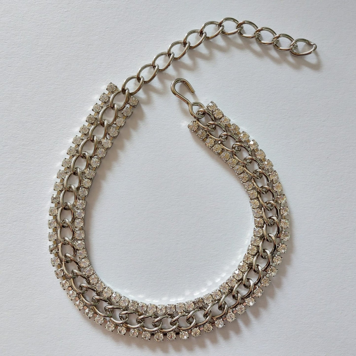 6028 Vintage Halskette mit Swarovski Kristallen 31×1,5cm