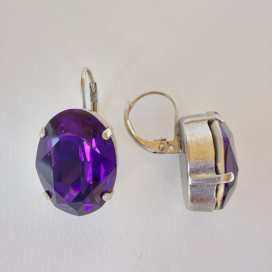 3435 Vintage-Ohrringe mit Swarovski Kristallen 27mm