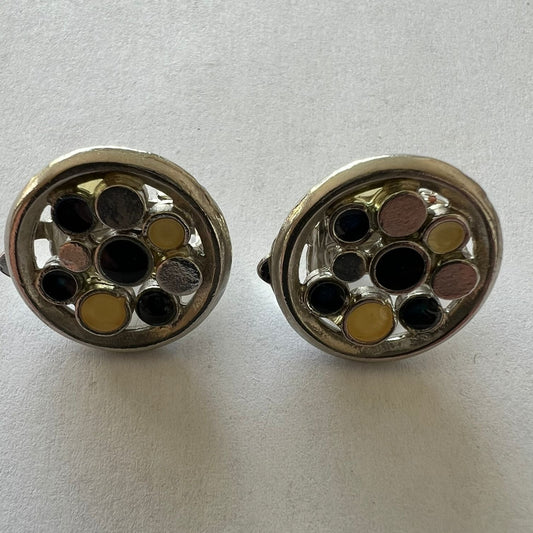 3020 Vintage Emaille Ohrclip 21mm