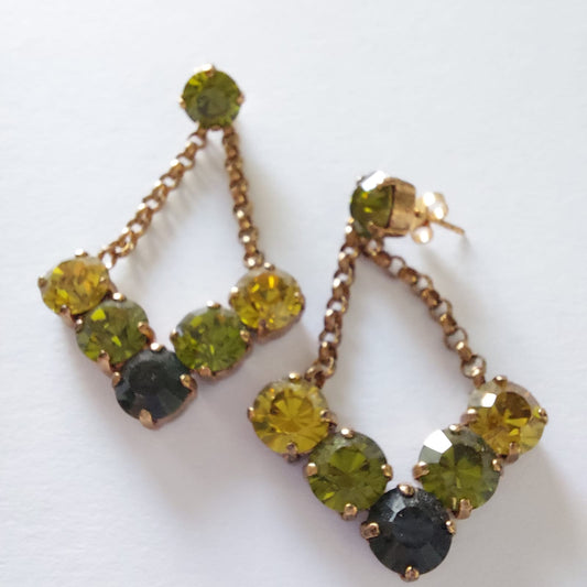 3377 Vintage-Ohrringe mit Swarovski Kristallen 55mm