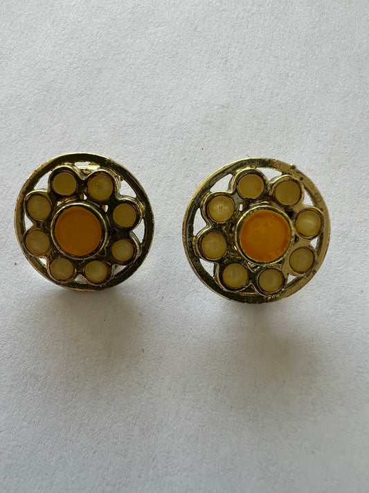 3025 Vintage Emaille Ohrclip 18mm