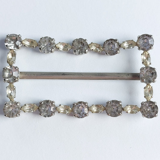 2008 Silberne Gürtelschnalle mit Swarovski Kristallen 70x40mm