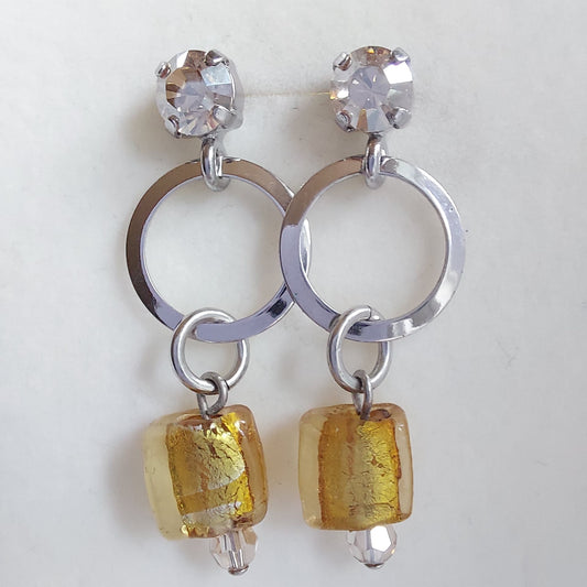 3293 Vintage-Ohrringe mit Swarovski Pearls 43mm
