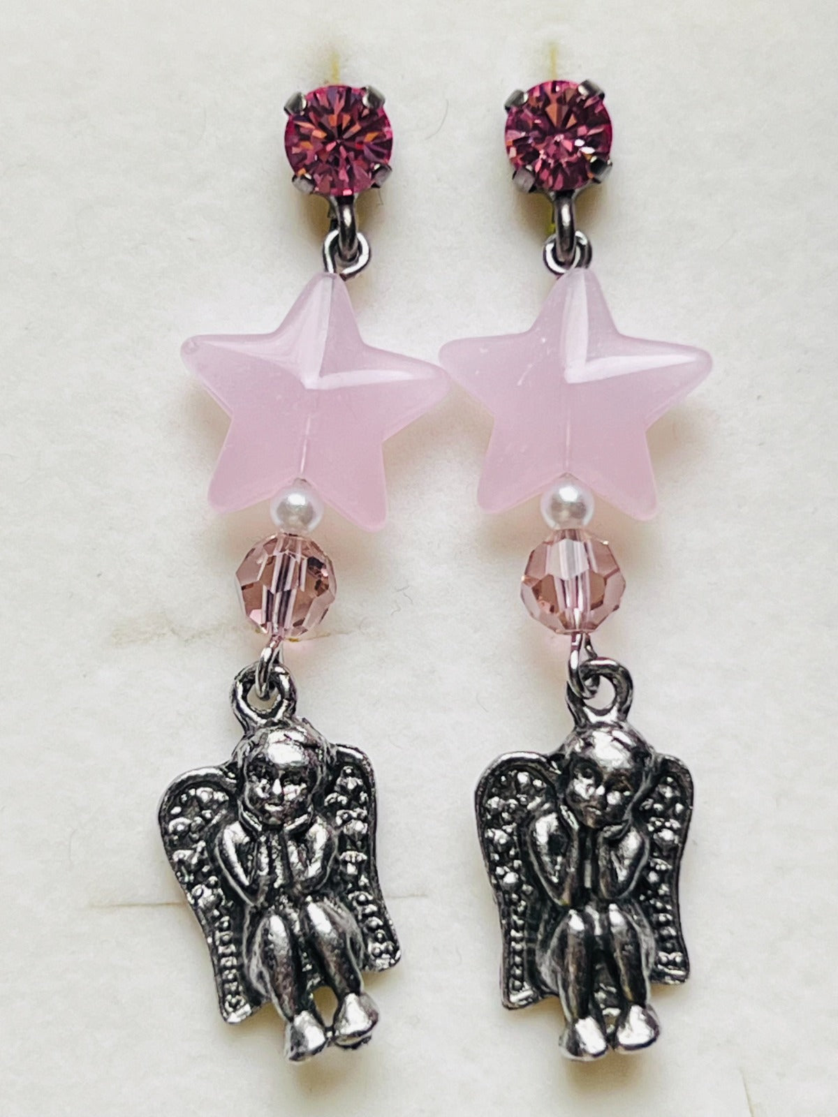 3974 Vintage Earring mit Swarovski Beads 55mm