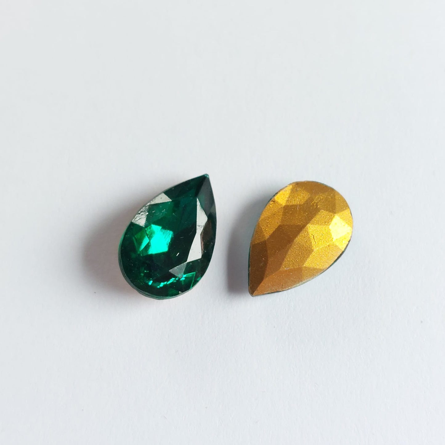 Vintage Swarovski® Fancy Large Pear Emerald 14x9mm