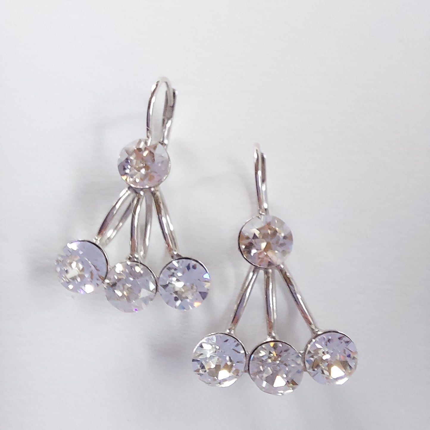 3585 Vintage Ohrringe mit Swarovski Kristallen 25mm