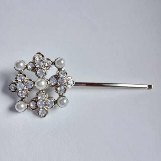 5033 Vintage Haarnadel mit Swarovski Kristallen 48mm