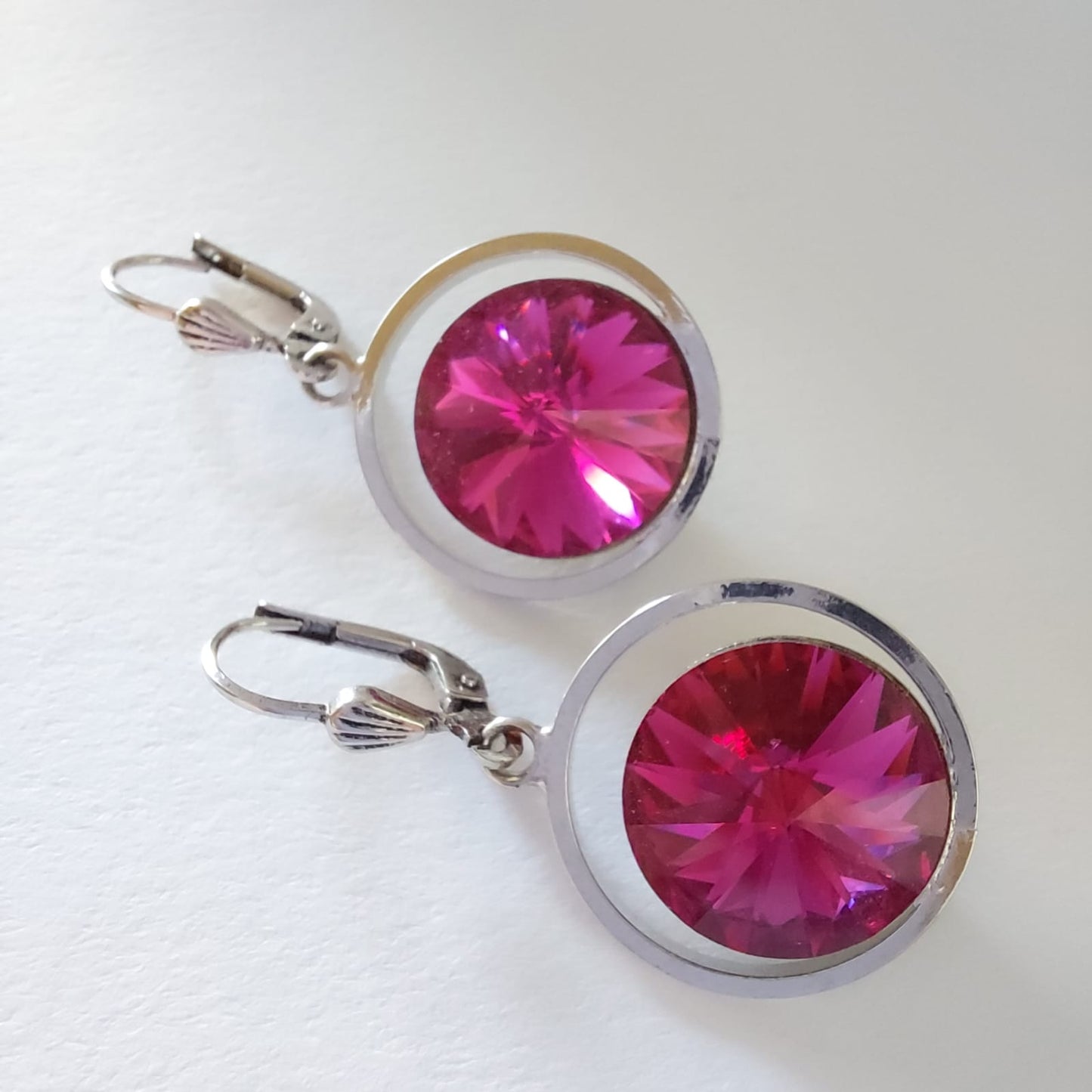 3370 Vintage-Ohrringe mit Swarovski Kristallen 39mm
