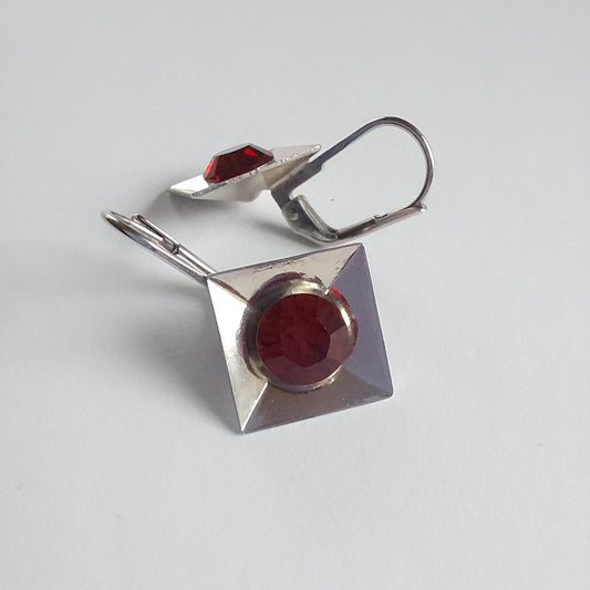 3245 Vintage-Ohrringe mit Swarovski Kristallen 24mm