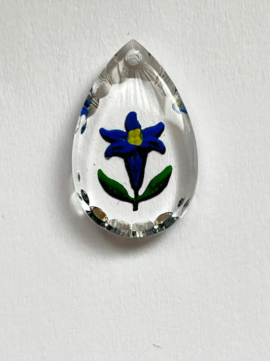 1080 Vintage Crystal geprägter Tropfen Cabochon 22mm