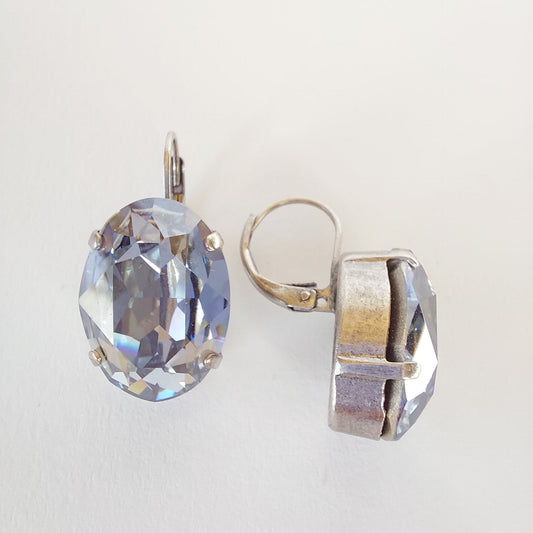 3431 Vintage-Ohrringe mit Swarovski Kristallen 27mm