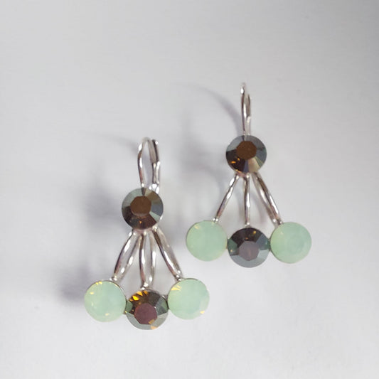 3590 Vintage Ohrringe mit Swarovski Kristallen 25mm