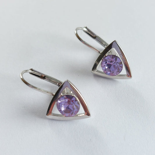 3148 Vintage Earring mit Swarovski Kristallen 20mm