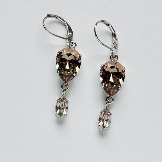 3981 Vintage Earring mit Swarovski Crystals 45mm
