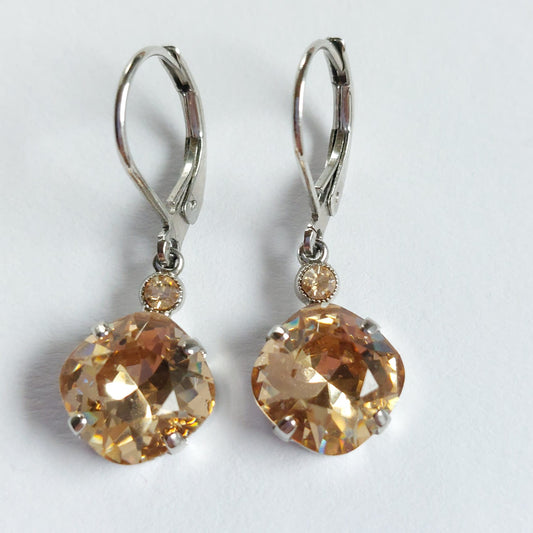 3602 Vintage Ohrringe mit Swarovski Kristallen 30mm