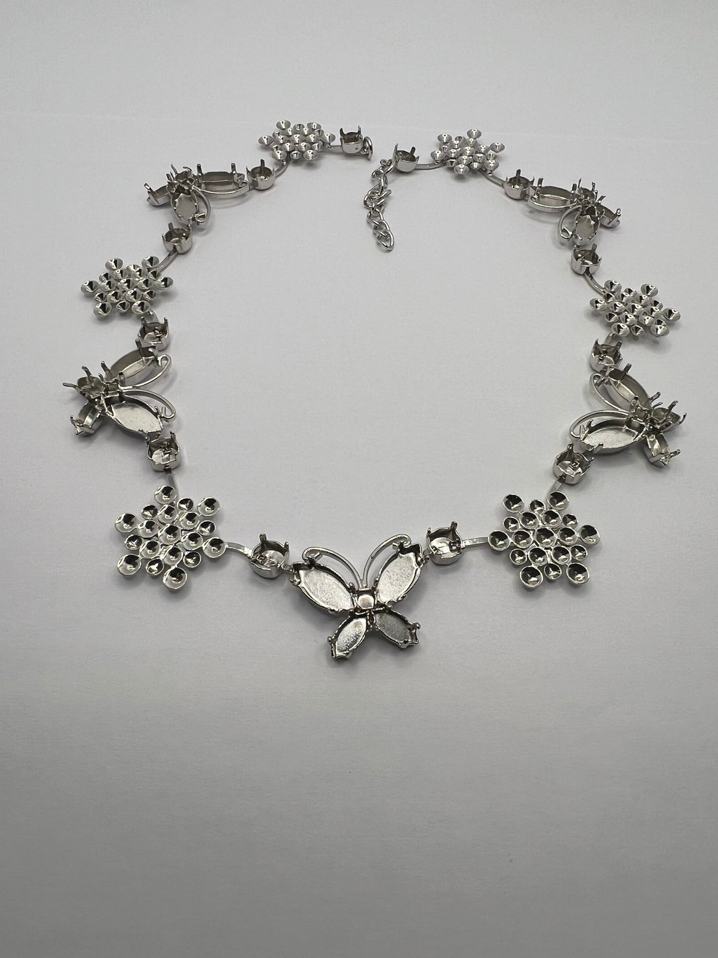 6398 Vintage leerer DIY Collier zum Befüllen mit Swarovski Kristallen 42cm