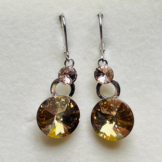 3968 Vintage Earring mit Swarovski Crystals 40mm
