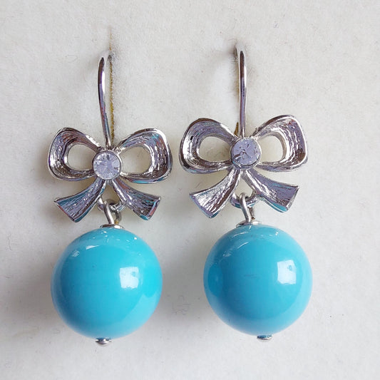 3316 Vintage-Ohrringe mit Swarovski Pearls 35mm