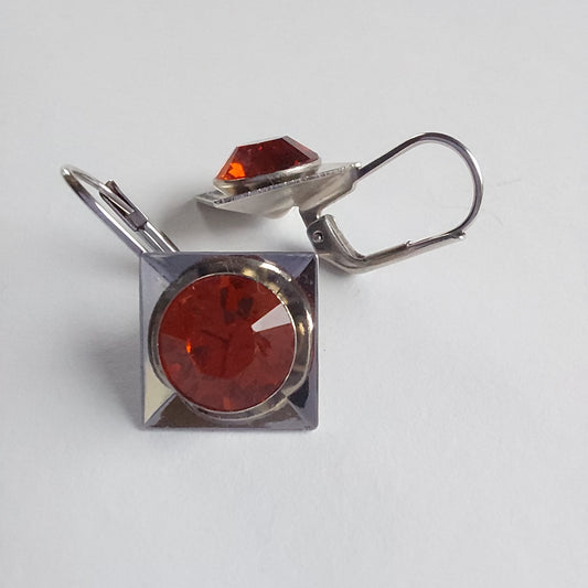 3260 Vintage-Ohrringe mit Swarovski Kristallen 24mm
