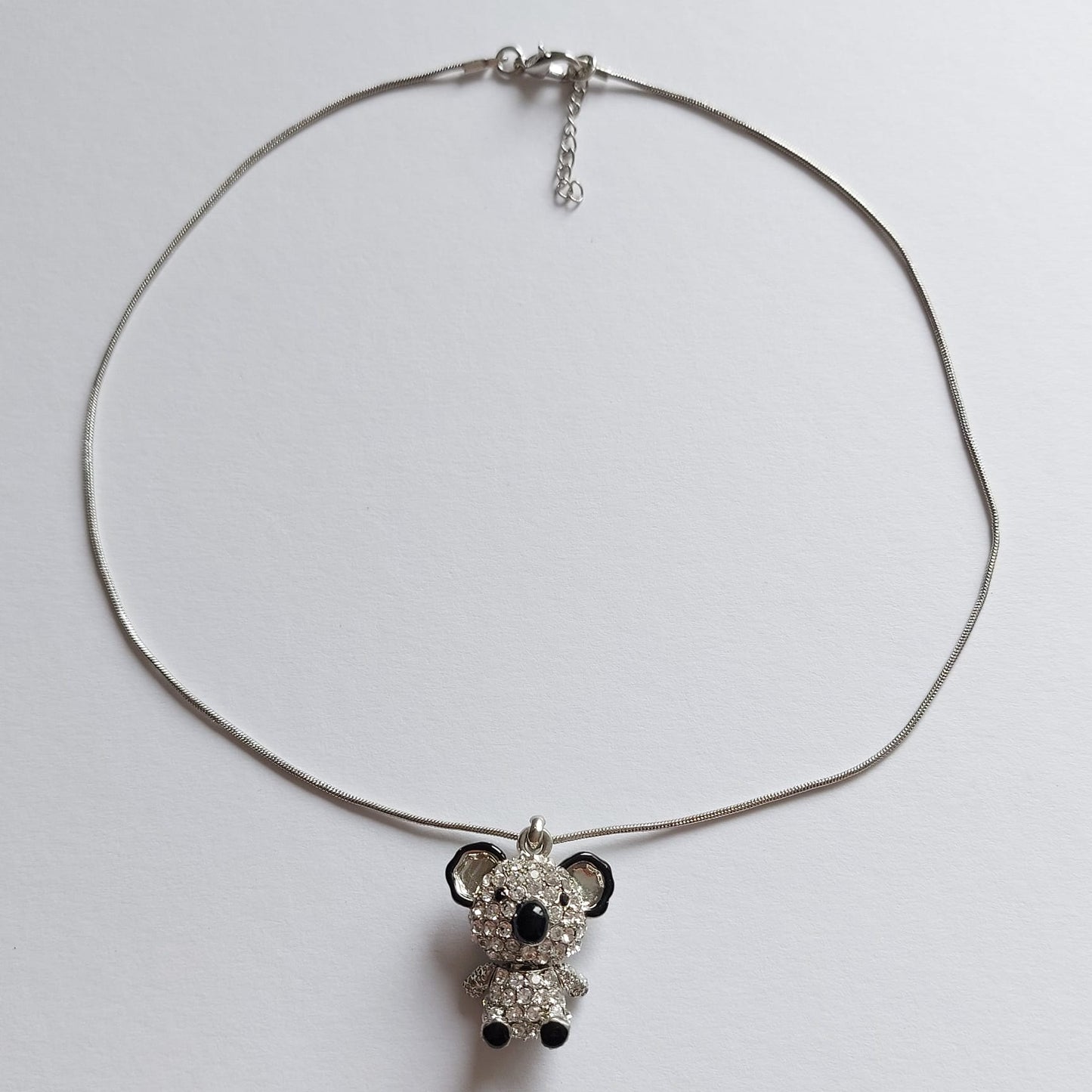 6053 Vintage Koala Swarovski Kristallen & Emaille Halskette 42cm