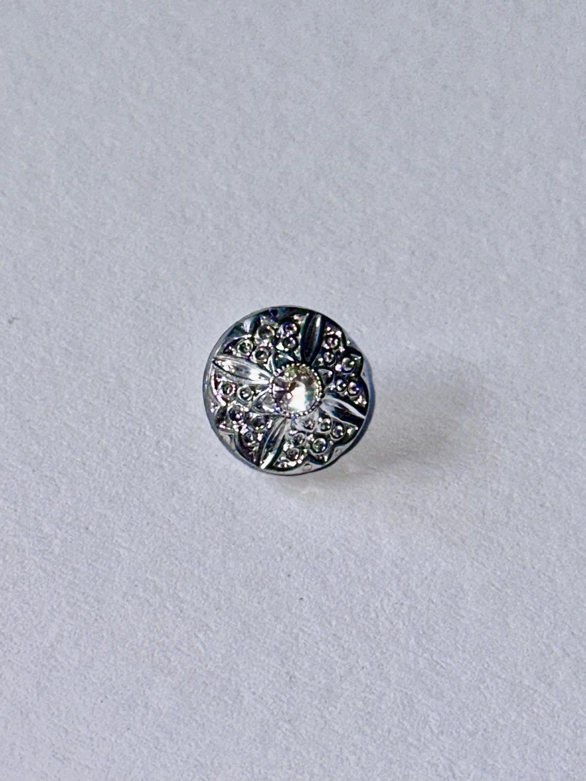 4480 Vintage Swarovski Kristallen Rhodium Knöpfe 13mm