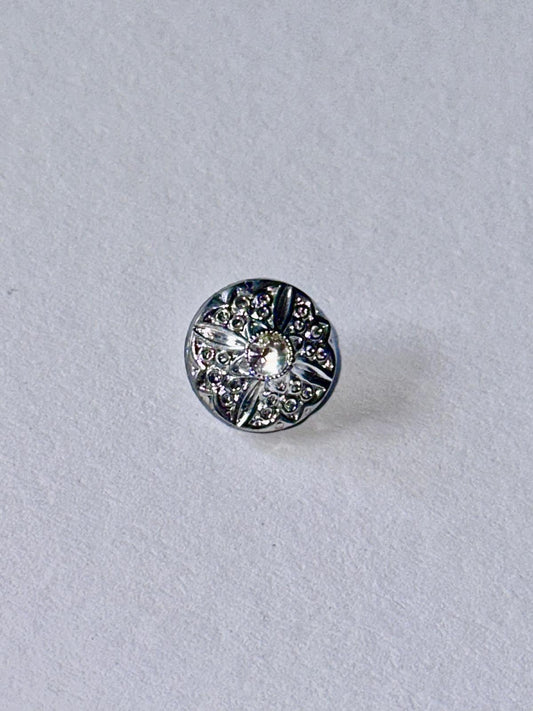 4480 Vintage Swarovski Kristallen Rhodium Knöpfe 13mm