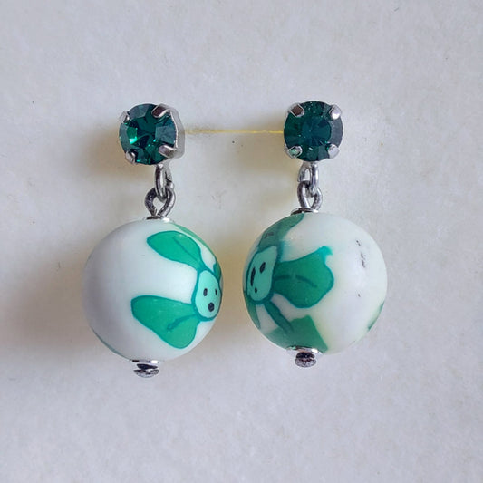 3507 Vintage-Ohrringe mit Swarovski Kristallen 25mm