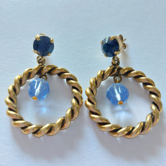 3363 Vintage-Ohrringe mit Swarovski Kristallen 43mm