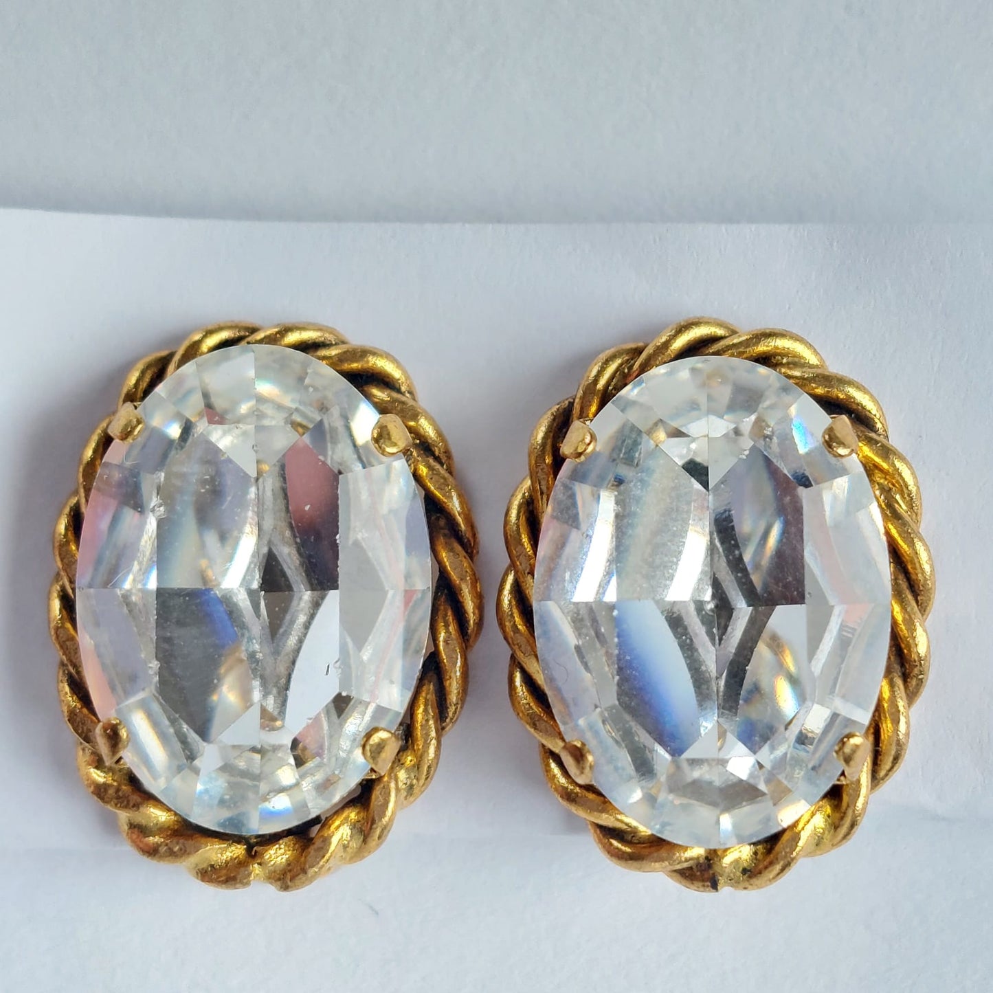 3728 Vintage Ohrclips, besetzt mit Swarovski-Kristallen 20x16mm