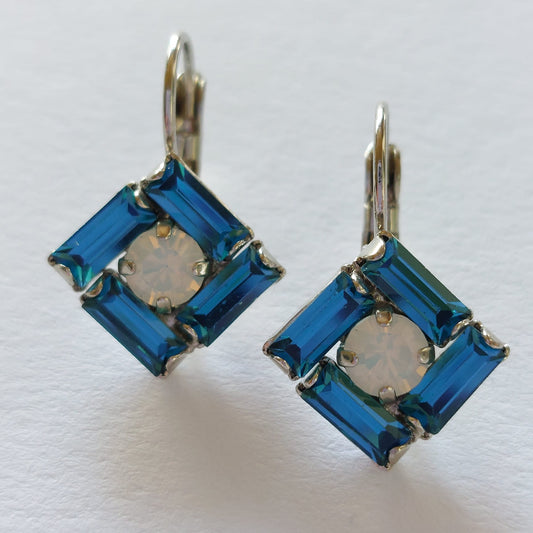 3400 Vintage-Ohrringe mit Swarovski Kristallen 25mm