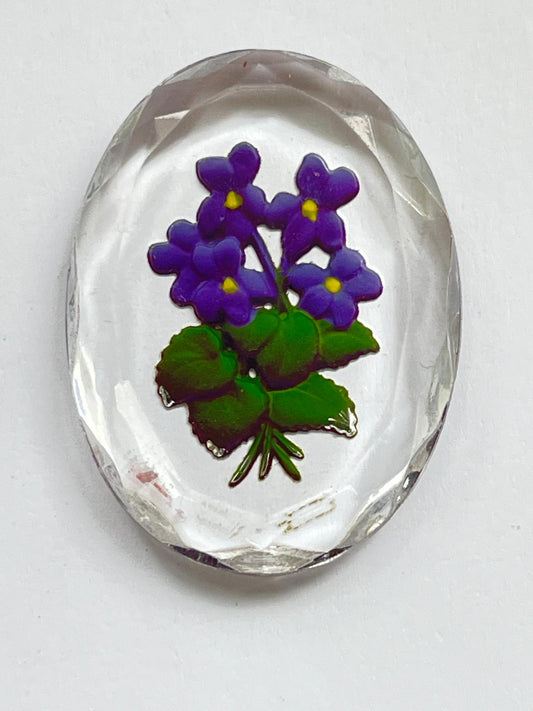 1081 Vintage Crystal Geprägter Oval Cabochon 40mm