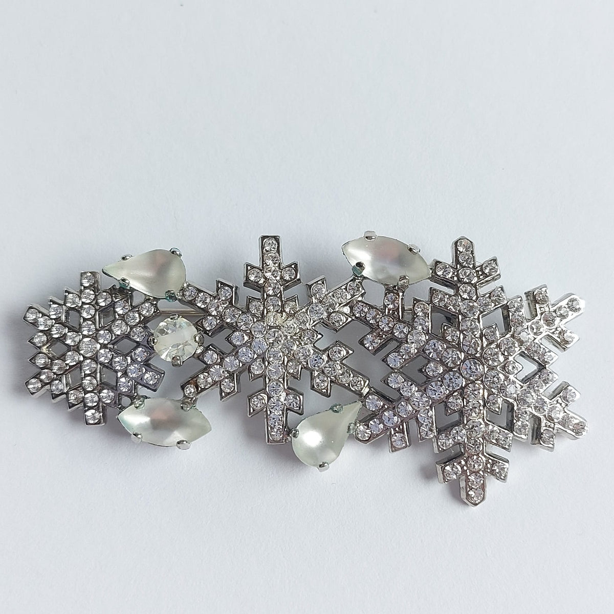 8060 Vintage Brosche mit Swarovski-Kristallen 70x35mm