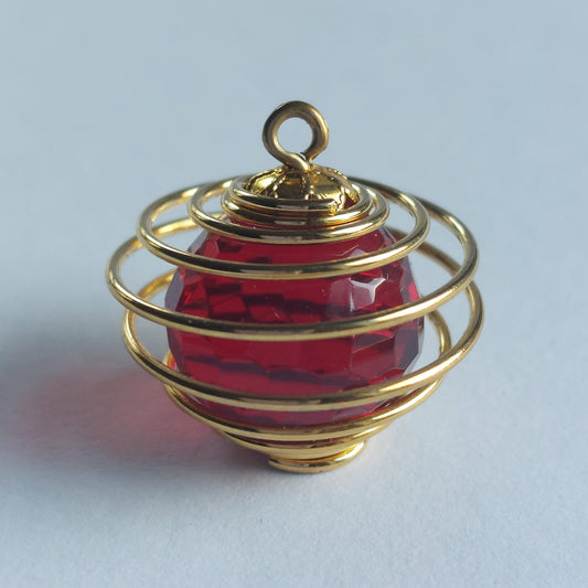 5563 Vintage Twist Cage Crystal Disco Ball Anhänger Siam 20mm