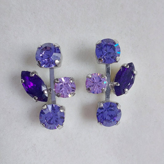 3576 Vintage Ohrringe mit Swarovski Kristallen 19mm