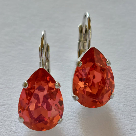 3388 Vintage-Ohrringe mit Swarovski Kristallen 23mm