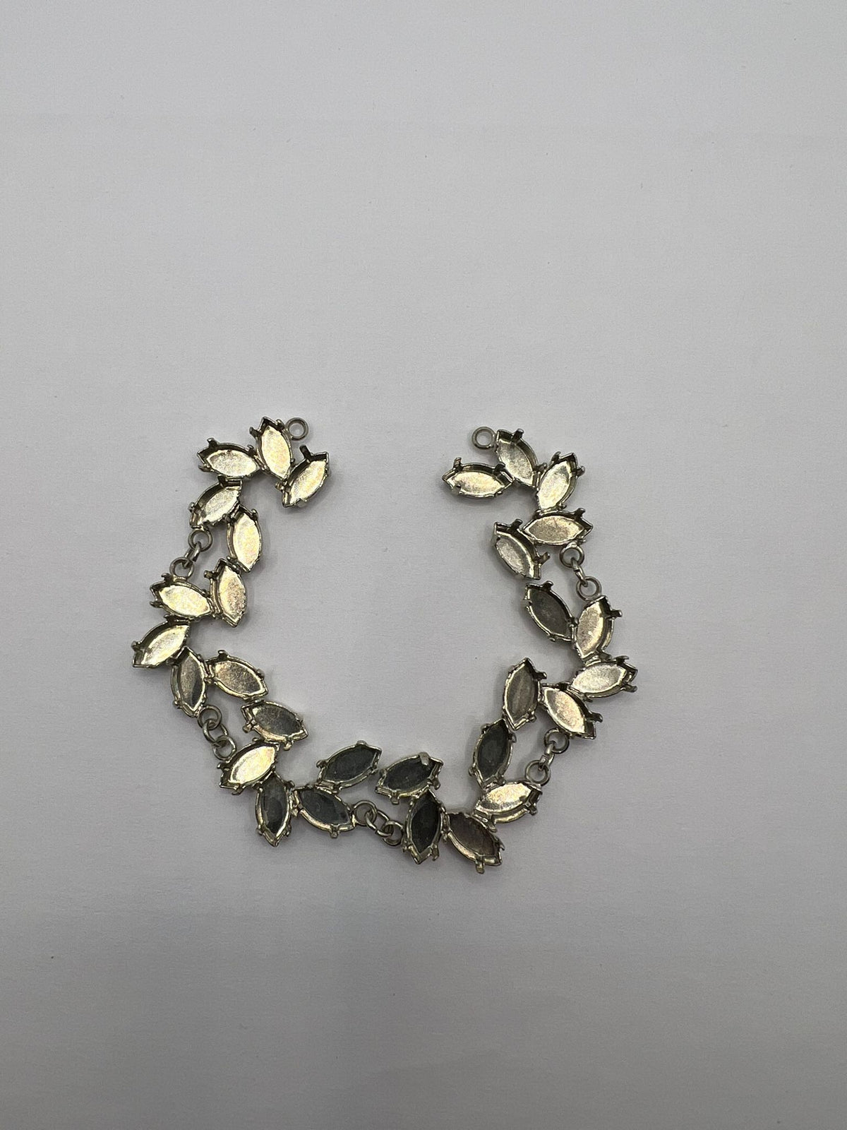7083 Vintage leerer Bettelarmband  zum Befüllen mit Swarovski Kristallen 15cm
