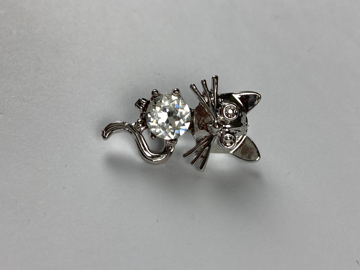 8197 Vintage Katzenbrosche 30x18mm