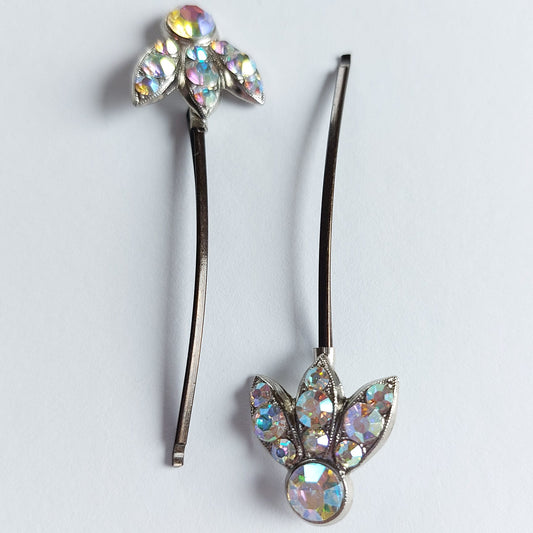 5002 Vintage Haarnadel mit Swarovski Kristallen 66mm
