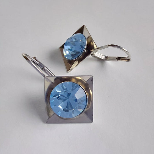 3264 Vintage-Ohrringe mit Swarovski Kristallen 24mm