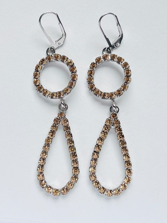 3950 Vintage Earring mit Swarovski Crystals 70mm