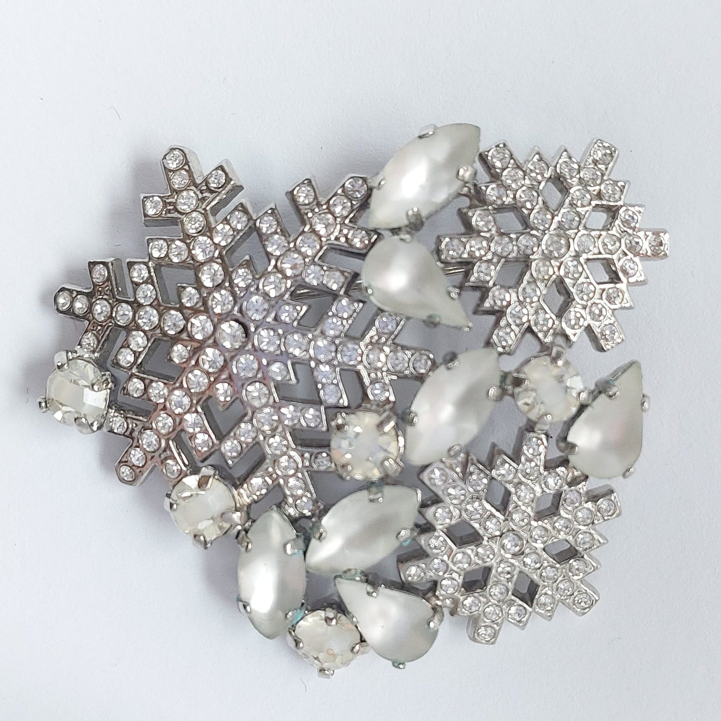 8059 Vintage Brosche mit Swarovski-Kristallen 50x45mm