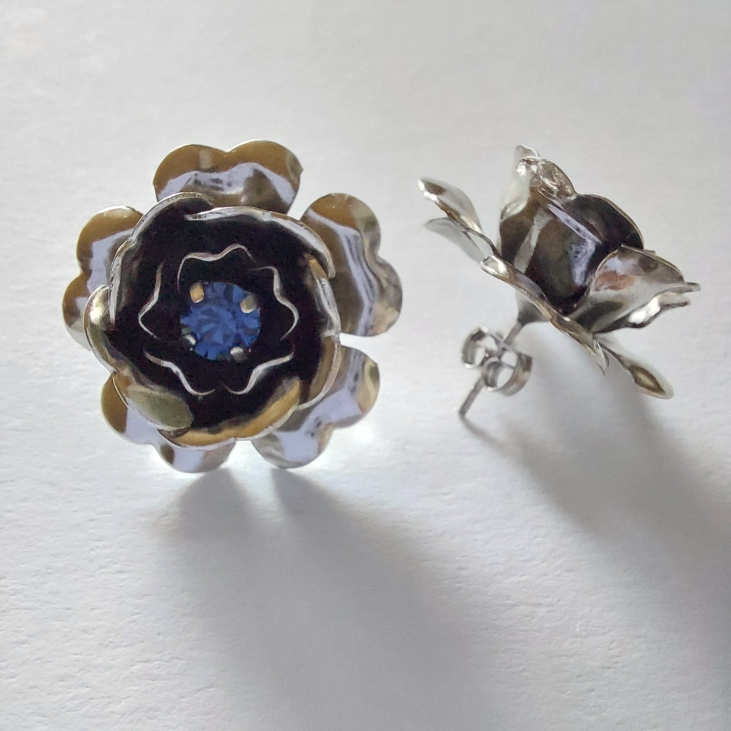 3324 Vintage-Ohrringe mit Swarovski Kristallen 25mm