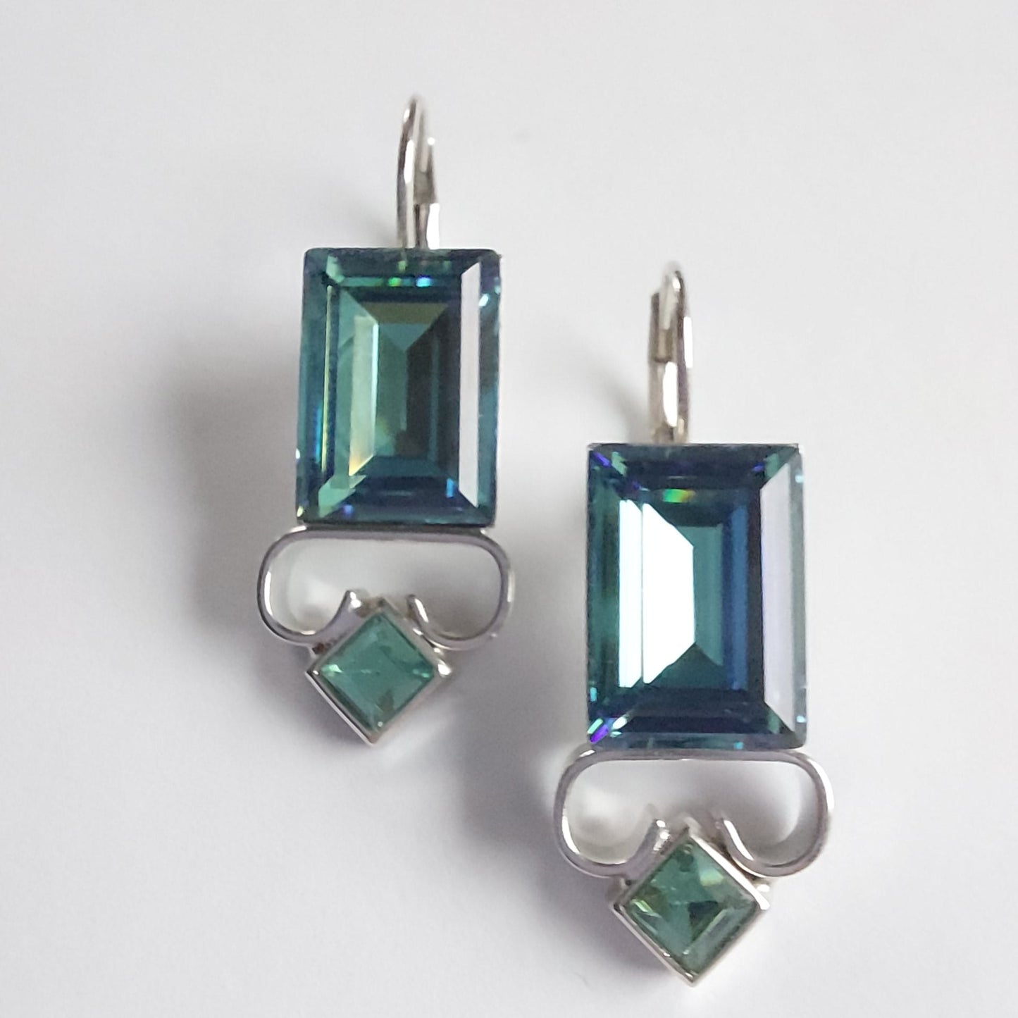 3253 Vintage-Ohrringe mit Swarovski Kristallen 35mm