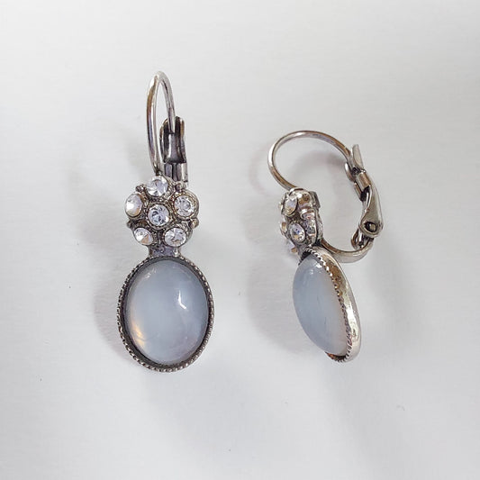 3281 Vintage-Ohrringe mit Swarovski Pearls 27mm
