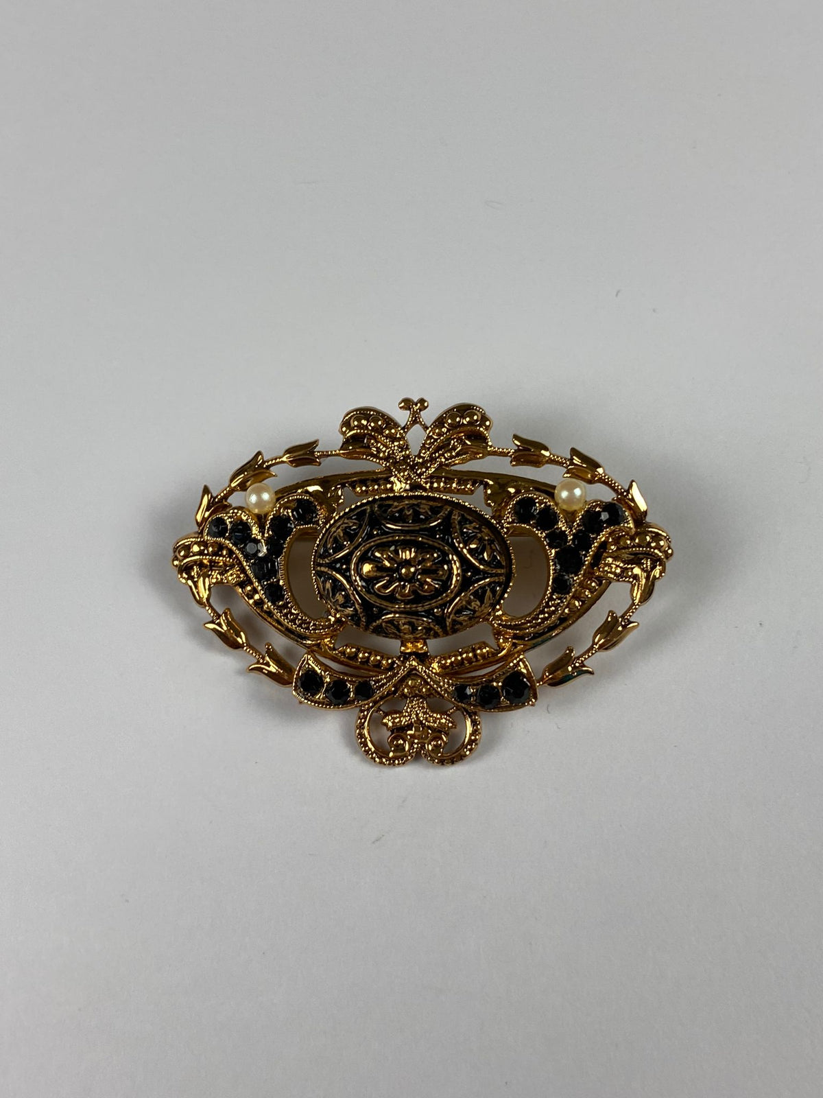 8269 Vintage Viktorianische Rococo Brosche 42,5x37,5mm