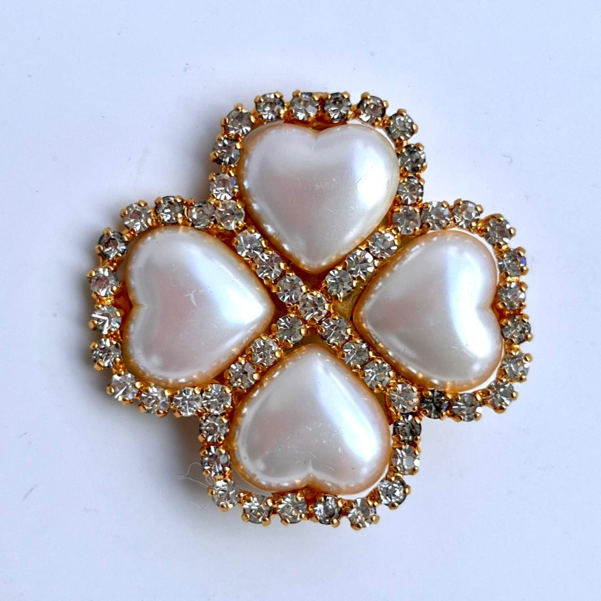 8452 Vintage Kleeblatt Swarovski Kristallen Brosche 50mm
