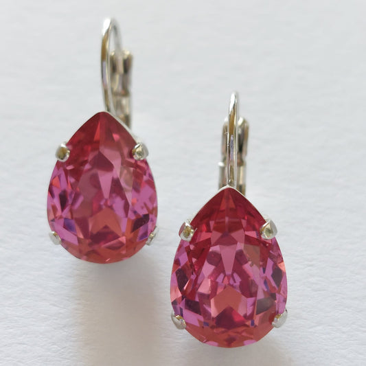 3391 Vintage-Ohrringe mit Swarovski Kristallen 23mm