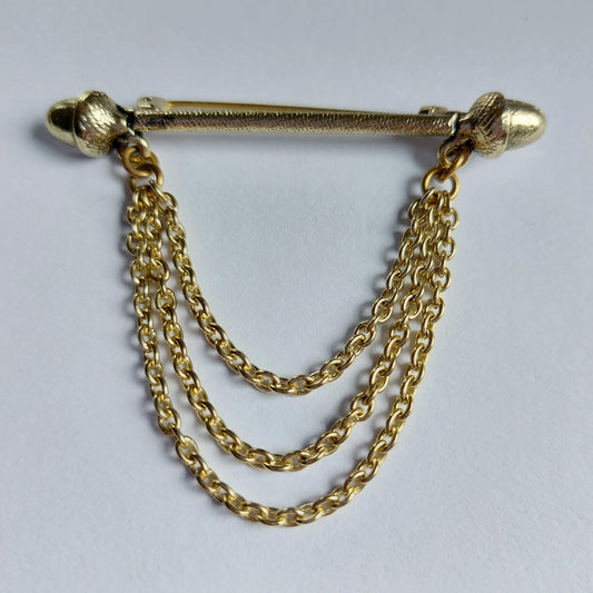 Vintage Eichel Trachten Brosche 75mm